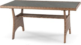 Zestaw Mebli Ogrodowych COMODO Brązowy/Szary Narożnik Stolik Tarasowy Technorattan Nowoczesny