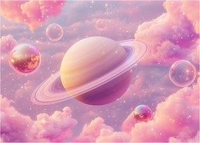 Obraz na szkle - Różowa planeta (70x50 cm)