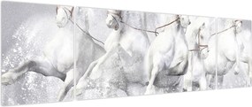 Obraz - Ilustracja przedstawiająca konie wyścigowe (170x50 cm)