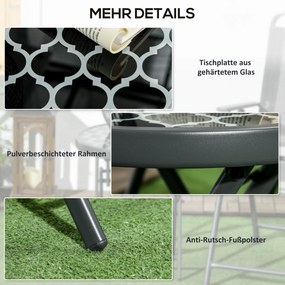 Outsunny Stolik ogrodowy składany, Stolik składany do ogrodu, okrągły, odporny na warunki atmosferyczne, składany, Średnica 45 x 50 cm, Czarny