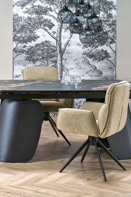 Stół do jadalni rozkładany spiek czarny marmur, 180-260/90/76 cm FORUM