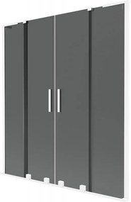 Mexen Velar L Duo parawan nawannowy 2-skrzydłowy rozsuwany 150 x 150 cm, grafit, biały - 896-150-003-42-20