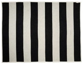 Czarno-biały koc z mieszanki wełny 140x180 cm Bob Black Vanilla – Pappelina
