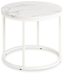 Stolik Kawowy AGNES 53 cm Biały Marmur Nowoczesny
