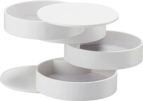 Biała wielopoziomowa szkatułka na biżuterię YAMAZAKI Tower, ⌀ 10 cm