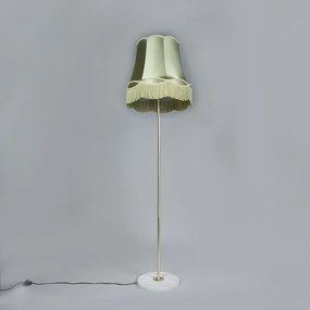 Lampa podłogowa Retro mosiądz klosz zielony Granny 45cm - Kaso Retro Oswietlenie wewnetrzne