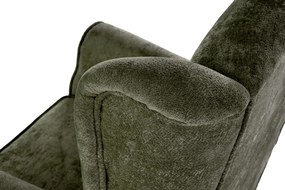 Fotel wypoczynkowy klasyczny uszak HERMES oliwkowy tkanina MARKOS 14-#12