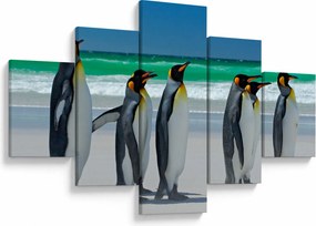 Obraz - Grupa Pingwinów królewskich (125x70 cm)