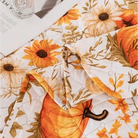 Narzuta na łóżko FLOWERS AND PUMPKINS, pomarańczowy Rozmiar: 170 x 210 cm