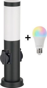Brilagi - Lampa zewnętrzna LED RGBW z 2 gniazdami 1xE27/15W/230V 40 cm IP44 czarna