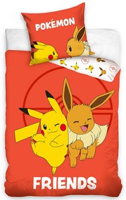 Pościel dziecięca Carbotex Pokémon Eevee i Pikachu, 140 x 200 cm, 70 x 90 cm