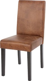 Krzesło do jadalni Littau tekstylne,  imitacja zamszu, ciemne nogi