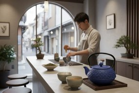 Czajnik żeliwny z zaparzaczem SABI, 1000 ml