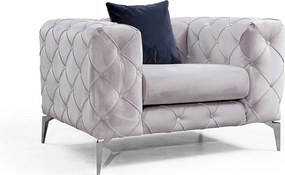 Fotel nowoczesny – 108x90x70 cm – jasnoszary – drewno bukowe i płyta wiórowa