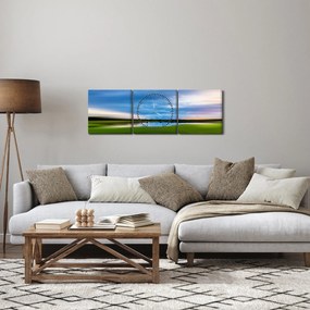 Obraz łąki (z zegarem) (90x30 cm)