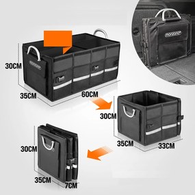 Organizer do bagażnika LEROY, 63L, 60x35x30cm, czarna Monzana
