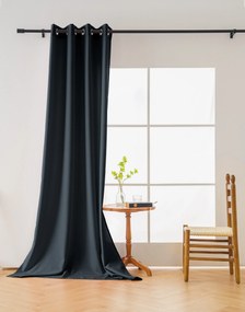 Czarna zasłona OXFORD 140x250 cm Zawieszanie: Taśma z wiązaniami