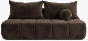 Sofa z Funkcją Spania SARIA Brązowa Welurowa Nowoczesna