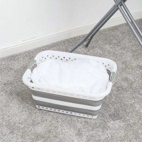 Biało-szary plastikowy kosz na pranie 40 l – Addis