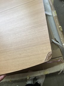 PROMOCJA Stół jadalniany VITRO II z blatem w dekorze dąb 120(160)x80, rozkładany II. jakość