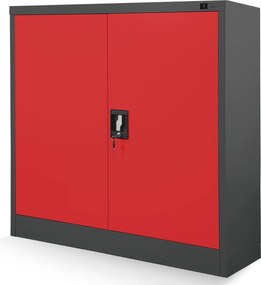 Szafka biurowa na dokumenty Beata 90x40x93 cm antracyt/czerwony