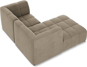 Brązowy aksamitny narożnik (lewostronny/z szezlongiem) Aloha – Makamii