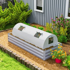 Outsunny Szklarnia foliowa, mini-tunelowa z oknami z siatki, odporna na UV, folia z tworzywa sztucznego, 200 x 80 x 45 cm, Biała