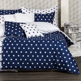 4Home pościel bawełniana Stars Navy blue, 140 x 200 cm, 70 x 90 cm