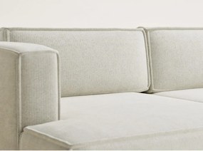 Kremowy rozkładany/ze schowkiem narożnik z tkaniny szenilowej (lewostronny/z szezlongiem) Velto – Maison de Rêve