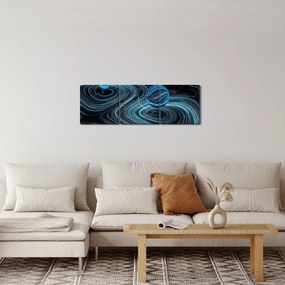 Abstrakcyjny obraz (z zegarem) (90x30 cm)