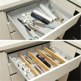 Zestaw 4 Bambusowych Przegród Do Szuflady L3-C18