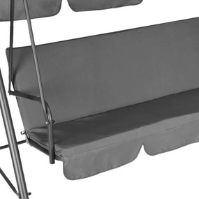 Huśtawka ogrodowa Cozy z regulowanym daszkiem, kolor szary