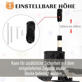 Drapak dla kota drzewko domek szary pawhut