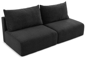 Czarna rozkładana/ze schowkiem sofa 216 cm Kalena – Makamii