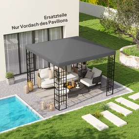Outsunny 3 x 3 m Zamienna plandeka do pawilonu, plandeka ogrodowa do pawilonu, z otworami drenażowymi, UPF30+, Ciemnoszary