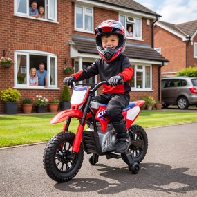 AIYAPLAY Elektryczny motocykl dla dzieci HONDA CRF 450R 12 V dziecięcy motocross z silnikiem 35 W akumulatorem litowym tylne zawieszenie koła 30,48 cm | Aosom PL