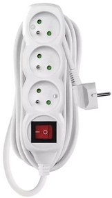 Przedłużacz 3-gniazda 7m z wyłącznikiem, biały