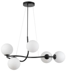 Lampa wisząca - Vena 5, białe klosze - nowoczesne oświetlenie wnętrza, 33668