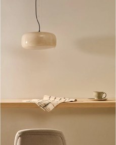 Szarobeżowa lampa wisząca LED ze szklanym kloszem ø 38 cm Reig – Kave Home