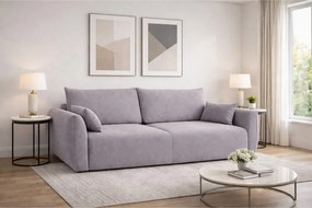 Sofa z funkcją spania i pojemnikiem, tkanina welurowa Salvador, Szary, Zephira