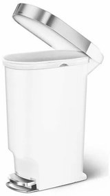 Simplehuman Wąski kosz pedałowy 40 l, biały