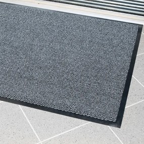 Wycieraczka polipropylenowa czyszcząca na podkładzie gumowym, 90 x 150 cm, szara