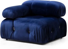 Elegancki fotel 1-osobowy, niebieski, 95x95x75 cm | Stelaż z drewna bukowego i płyty wiórowej, 100% poliester, zdejmowane oparcie i podłokietniki | Idealna para