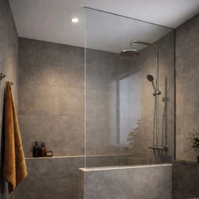 Ścianka prysznicowa Walk In MOLIS HALF Classic Clear szkło transparentne | Różne rozmiary : Kolor profili kabiny - złoty, Rozmiar - 80 x 180 cm