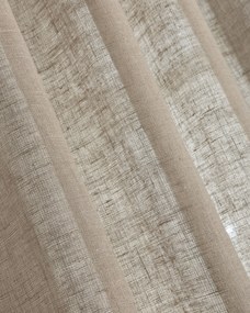Zasłona na taśmie wave kolor beżowy tkanina półprzezroczysta, strukturalna, lniana