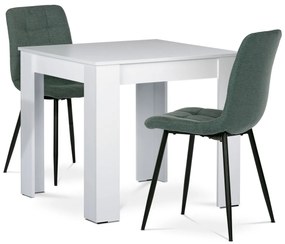 Zestaw jadalniany MDF z 2 krzesłami, 80 x 80 x 75cm, biały