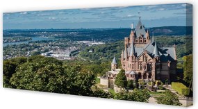 Obraz canvas na ścianę Panorama Miasta z Widokiem na Zamek