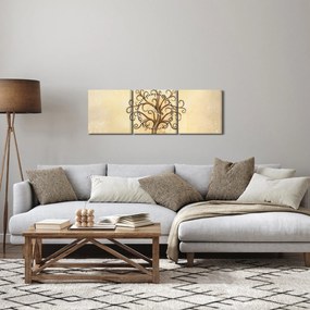 Obraz - Drzewo życia (z zegarem) (90x30 cm)