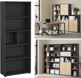 Wysoki regał otwarty Sign 80 szary mat