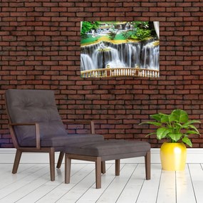 Obraz - Widok magicznych wodospadów (70x50 cm)